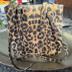 Bechamel Leopard Shoulder Purse Tote Bag NWOT